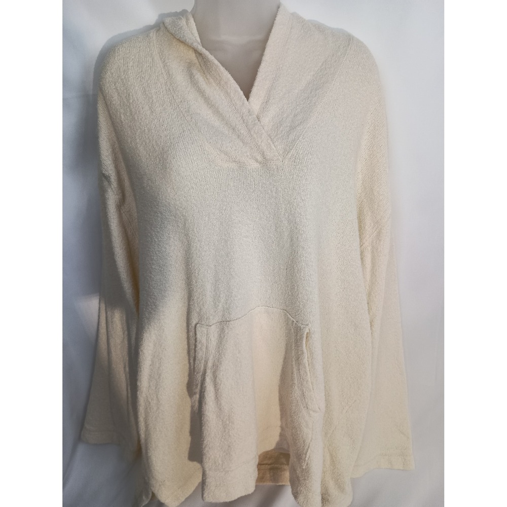 Banana Republic terry cloth‎ cotton cream white oversized lightweight hoodie